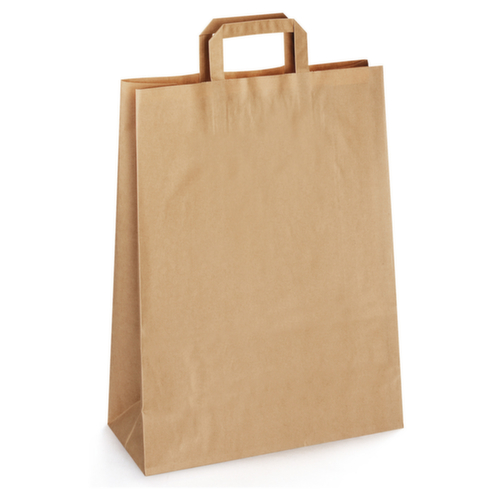 Braune Papier-Tragetaschen mit Papierhenkel RAJA 220 x 100 x 280 mm