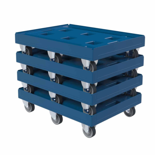 Transportroller FAVORIT XL mit Kunststoffladefläche, Traglast 500 kg, TPE-Bereifung