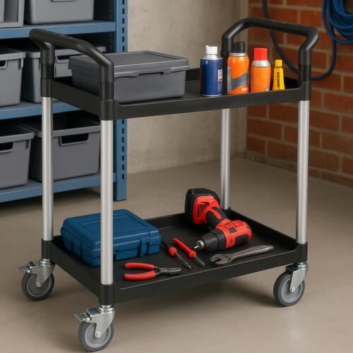 UDOBÄR Kunststoff-Etagenwagen 793x510 mm, Traglast 180 kg, 2 Etagen