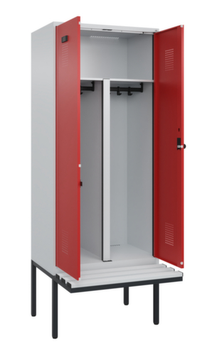 C+P PSA-Spind Evolo PLUS für Schwarz-Weiß-Trennung mit Sitzbank, Abteilbreite 400 mm