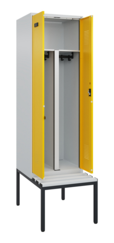 C+P PSA-Spind Evolo PLUS für Schwarz-Weiß-Trennung mit Sitzbank, Abteilbreite 300 mm