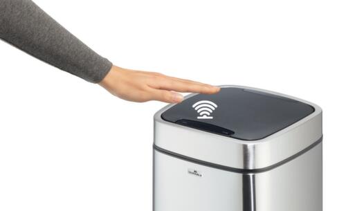 Durable Sensor-Abfallbehälter NO TOUCH aus Edelstahl, 12 l, metallic-silber