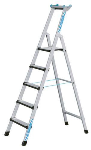 ZARGES Stehleiter Comfortstep S einseitig begehbar, 5 Riffelblechstufen mit Polster