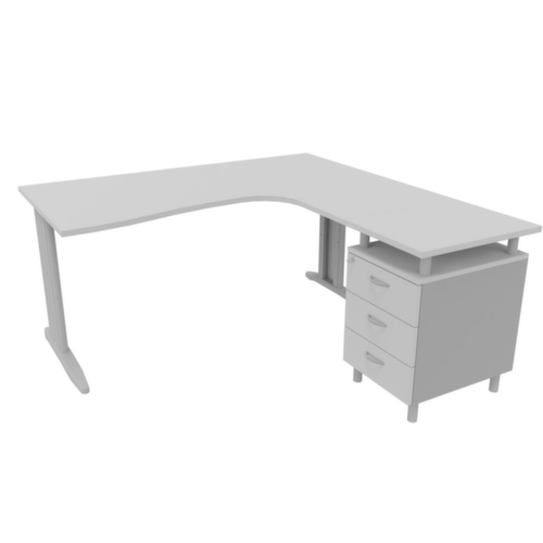 Quadrifoglio Büro-Set Practika mit 1 Schreibtisch, 1 Standcontainer