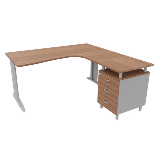 Quadrifoglio Büro-Set Practika mit 1 Schreibtisch, 1 Standcontainer
