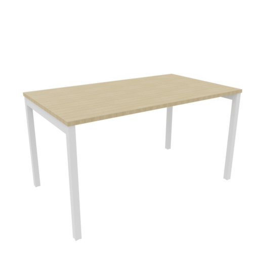 Quadrifoglio Schreibtisch Practika mit 4-Fußgestell, Breite x Tiefe 1400 x 800 mm, Platte Eiche