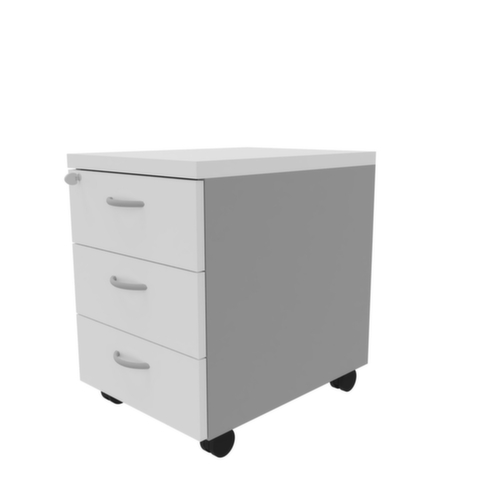 Quadrifoglio Rollcontainer Practika, 3 Schublade(n), alu/weiß