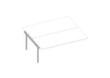 Quadrifoglio Höhenverstellbarer Anbautisch Practika für Benchtisch mit 4-Fußgestell, Breite x Tiefe 1800 x 1600 mm, Platte weiß