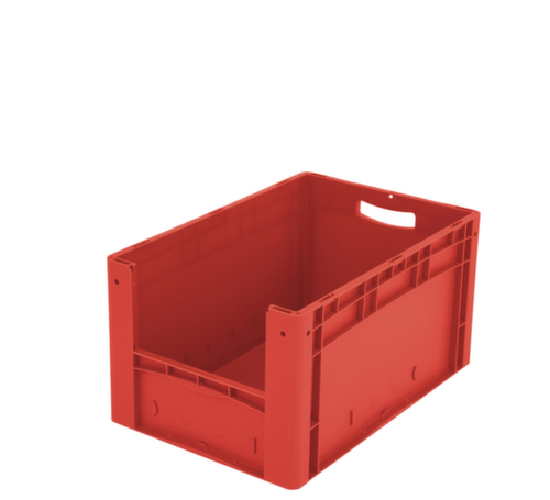 Euronorm-Sichtlagerbehälter mit Eingrifföffnung, rot, HxLxB 320x600x400 mm