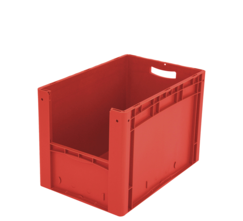 Euronorm-Sichtlagerbehälter mit Eingrifföffnung, rot, HxLxB 420x600x400 mm