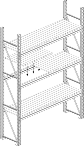 META Stahlpaneele MULTIPAL für Palettenregal, Breite x Tiefe 2225 x 800 mm Technische Zeichnung 1 L