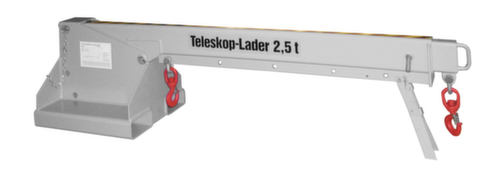 Bauer Neigungsverstellbarer Teleskop-Kranarm, Traglast 2500 kg, mit korrosionsschützender Zinkbeschichtung