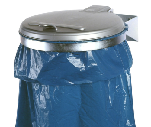 Müllsackhalter zur Wandbefestigung, für 120-Liter-Säcke, Deckel silber Standard 1 L
