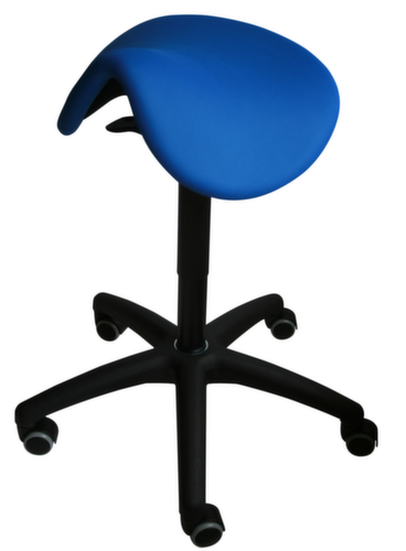 Sattelsitzhocker, Sitz blau, Rollen Standard 1 L