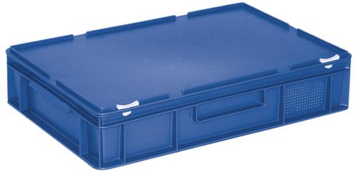 Euronombehälter mit Scharnierdeckel, blau, HxLxB 135x600x400 mm