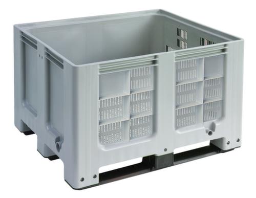 Großbehälter für Kühlhäuser + Wände durchbrochen, Inhalt 610 l, grau, Kufen Standard 1 L