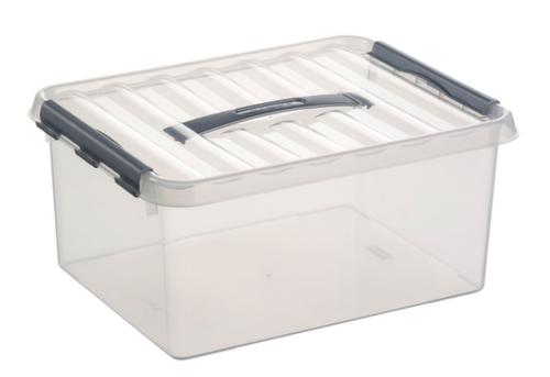 Stapelbare Aufbewahrungsbox, transparent, Inhalt 15 l, Stülpdeckel Standard 1 L