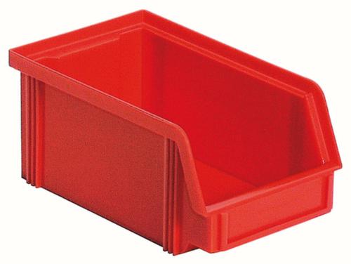 Stapelbarer Sichtlagerkasten Classic mit großer Griffmulde, rot, Tiefe 170 mm Standard 1 L