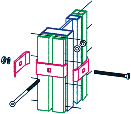 Pfosten für Trennwandsystem, Höhe 2200 mm | UDOBÄR