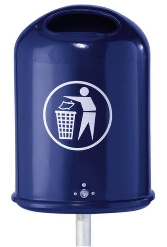 Ovaler Abfallbehälter für den Außenbereich, 45 l, kobaltblau Standard 1 L