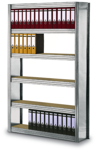 regalwerk Spanplatten-Steckregal Anbaufeld mit Vollblechwänden, 6 Böden, mit korrosionsschützender Zinkbeschichtung Standard 1 L