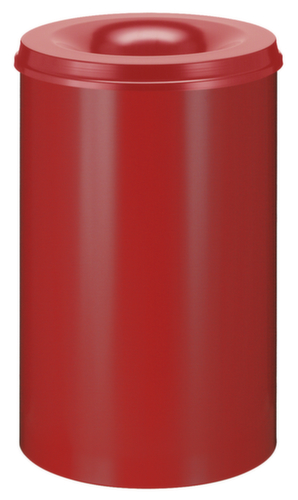 Selbstlöschender Papierkorb aus Stahl, 110 l, rot, Kopfteil rot Standard 1 L
