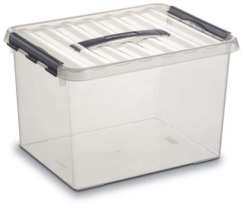 Stapelbare Aufbewahrungsbox, transparent, Inhalt 22 l, Stülpdeckel Standard 1 L