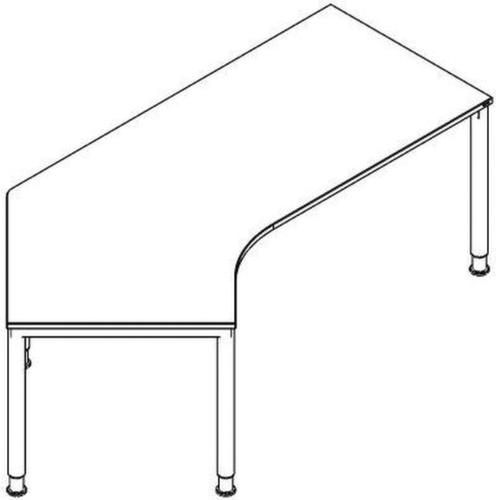 Höhenverstellbarer Winkel-Schreibtisch RQ60 mit 4-Fußgestell Standard 1 L