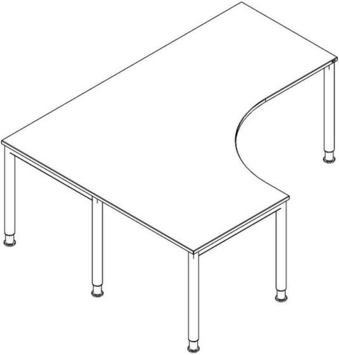 Freiform-Schreibtisch RQ60 Standard 1 L