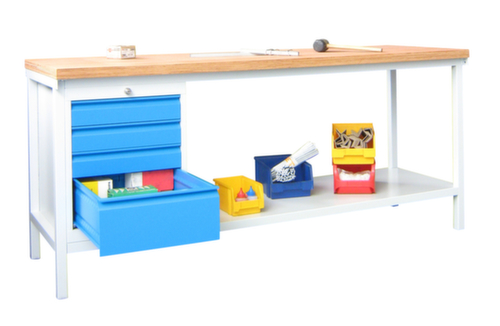 PAVOY Werkbank mit verschiedenen Unterbauten, 1 Schubladenblock, 1 Ablageboden Standard 1 L