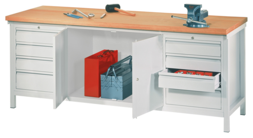 PAVOY Werkbank mit verschiedenen Unterbauten, 8 Schubladen, 1 Schrank Standard 2 L