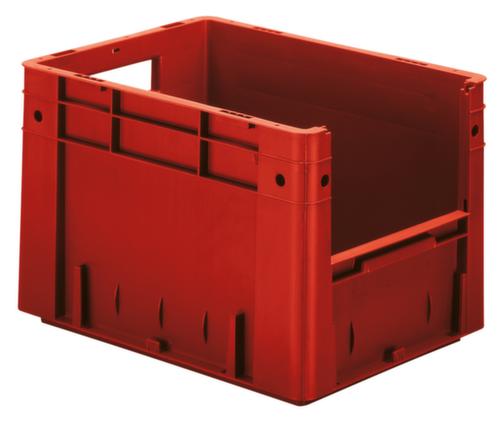 Euronorm-Stapelbehälter mit Eingriff, rot, Inhalt 23,3 l Standard 1 L