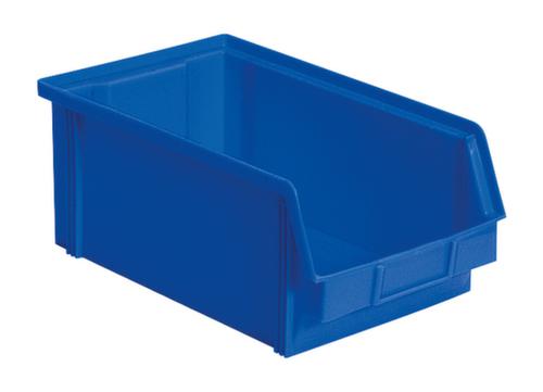 Stapelbarer Sichtlagerkasten Classic mit großer Griffmulde, blau, Tiefe 350 mm Standard 1 L