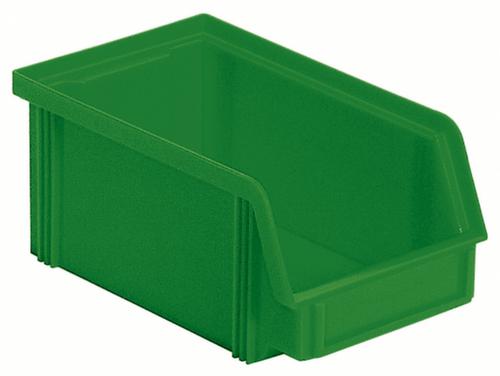 Stapelbarer Sichtlagerkasten Classic mit großer Griffmulde, grün, Tiefe 170 mm Standard 1 L