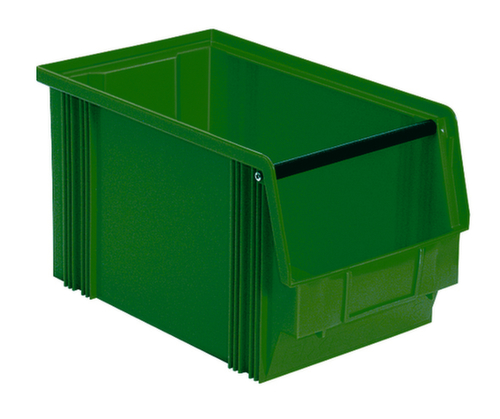 Stapelbarer Sichtlagerkasten Classic mit großer Griffmulde, grün, Tiefe 350 mm Standard 1 L