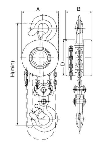 Stirnrad-Flaschenzug Technische Zeichnung 1 L