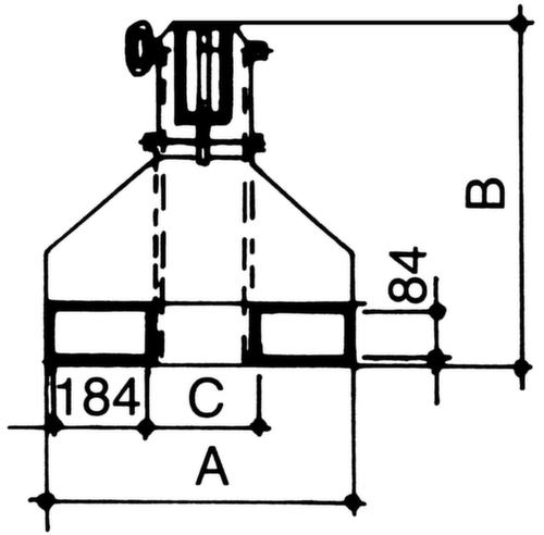 Bauer Starrer Teleskop-Kranarm, Traglast 2500 kg, RAL5012 Lichtblau Technische Zeichnung 1 L