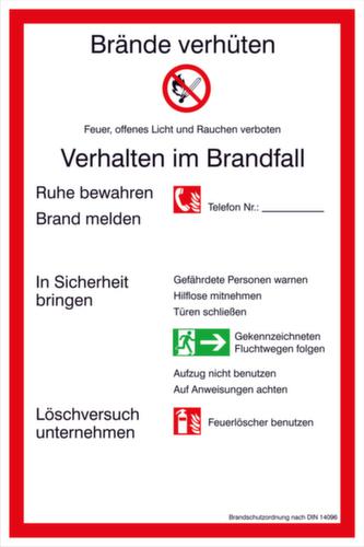 Schild Brandschutzverordnung, Wandschild, Standard Standard 1 L