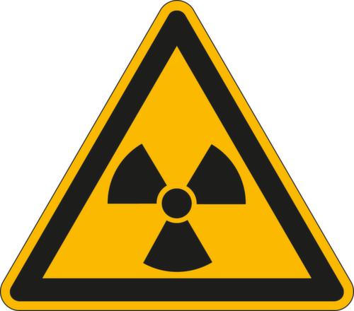 Warnschild vor radioaktiven/ionisierenden Stoffen, Aufkleber Standard 1 L
