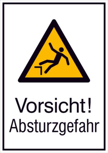 Warnkombischild ""Vorsicht! Absturzgefahr"", Wandschild Standard 1 L