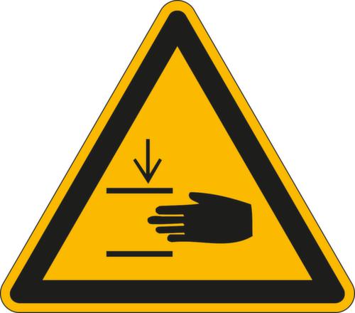 Warnschild vor Handverletzungen, Aufkleber Standard 1 L