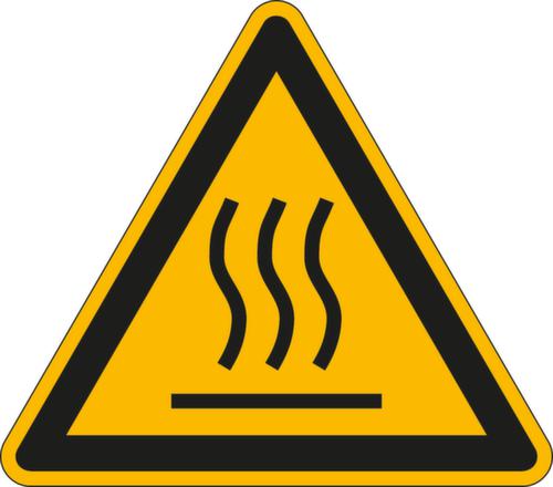Warnschild vor heißer Oberfläche, Aufkleber Standard 1 L