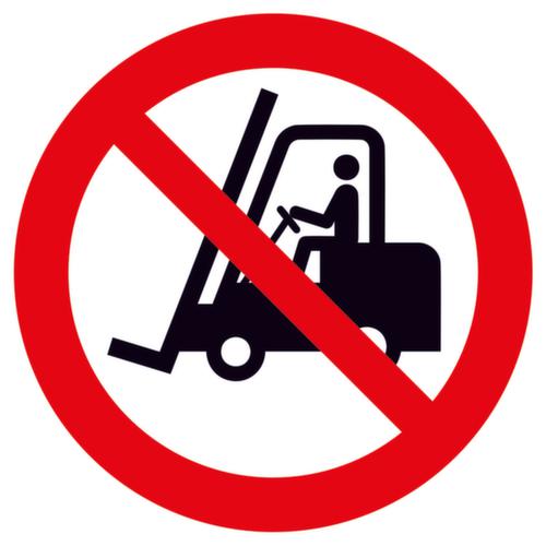 Verbotsschild für Flurförderzeuge verboten, Aufkleber, Standard Standard 1 L