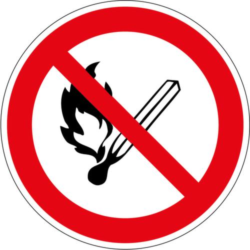 Verbotsschild Feuer offenes Licht und Rauchen verboten, Aufkleber, Standard Standard 1 L