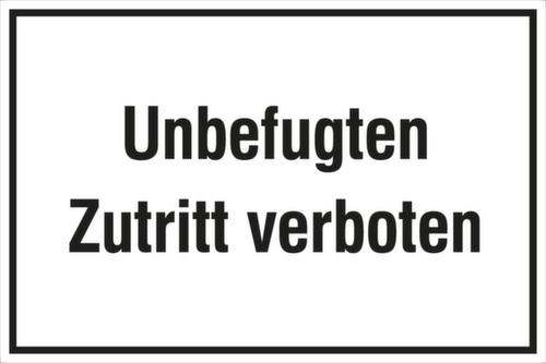 Türschild "Unbefugten Zutritt verboten", Kunststoff Standard 1 L