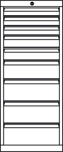 PAVOY Schubladenschrank Basis Plus RAL7035, 9 Schublade(n), RAL7035 Lichtgrau/RAL7035 Lichtgrau Technische Zeichnung 1 L