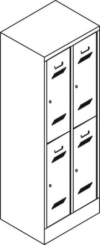 PAVOY Doppelstöckiger Garderobenschrank Basis mit 2x2 Abteilen, Abteilbreite 400 mm Technische Zeichnung 2 L