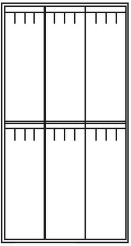 C+P Doppelstöckiger Umkleideschrank Evolo mit untergebauter Sitzbank + 3x2 ABteile, Abteilbreite 400 mm Technische Zeichnung 1 L