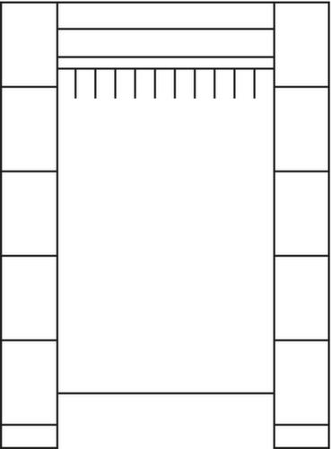 C+P Schließfach-Garderobe Classic mit je 5 Fächern rechts und links, Breite 1870 mm Technische Zeichnung 1 L