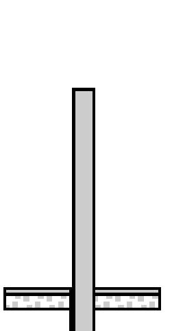 Sperrpfosten PARKY mit flachem Kopf, Höhe 1000 mm, Zum Einbetonieren Technische Zeichnung 1 L